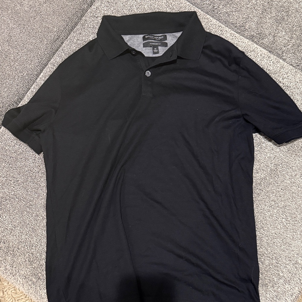 Men's Black Polo Shirt Banana Republic